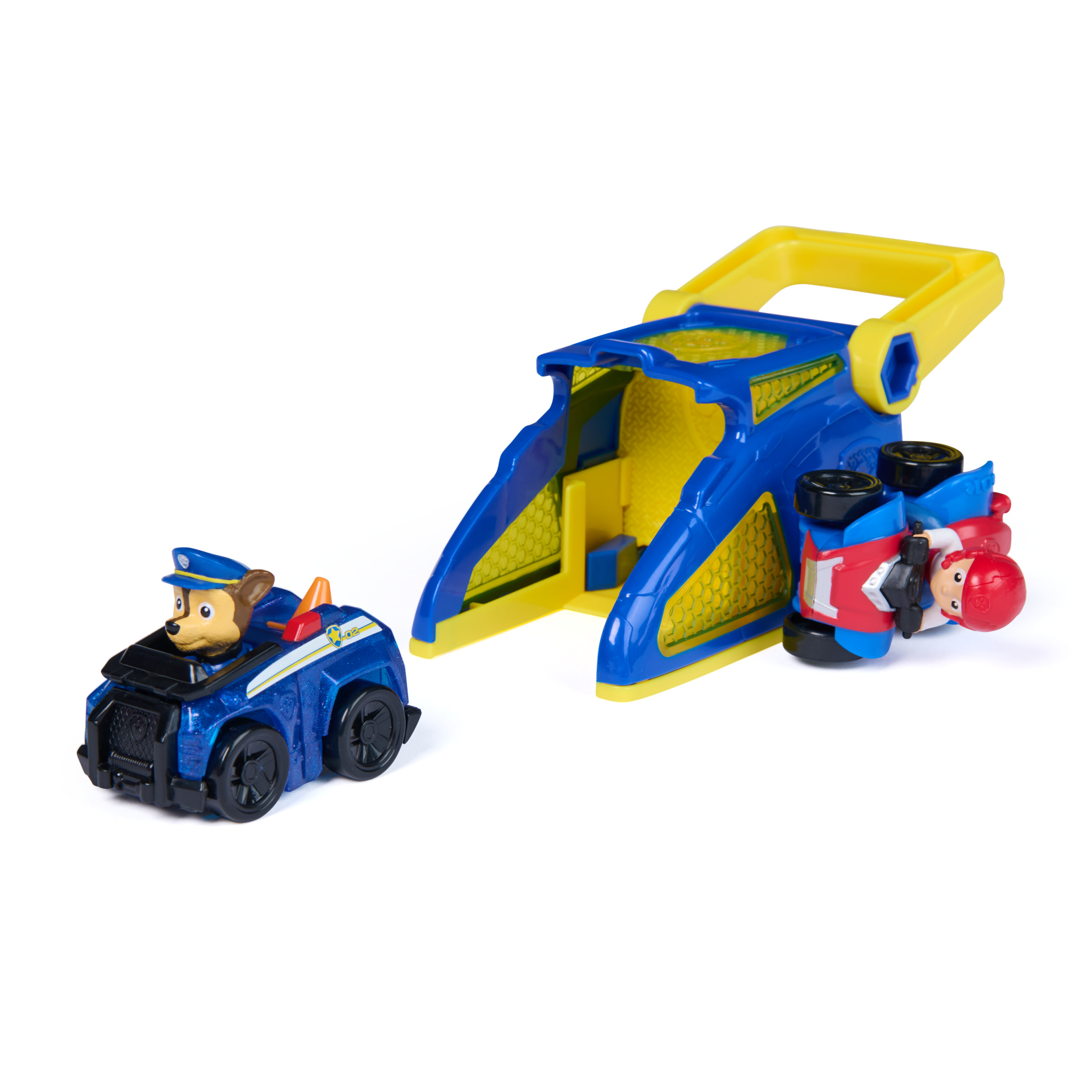 Paw Patrol - Pup Squad Launcher mit Chase und Ryder Fahrzeugen, Spielfahrzeug