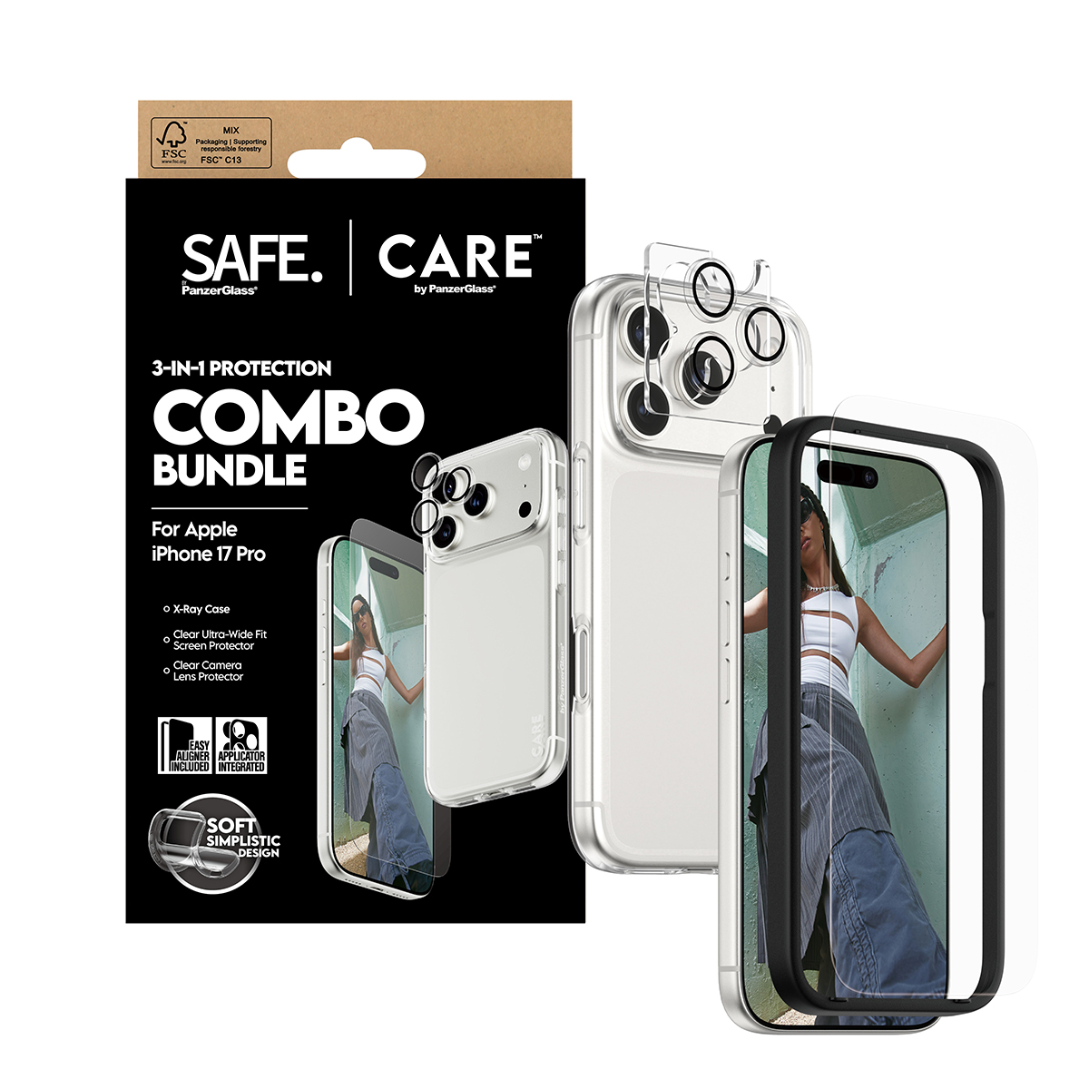 SAFE. CARE BY 3-IN-1 FASHIONABL COMBO BUNDLE IPHONE 17 PRO