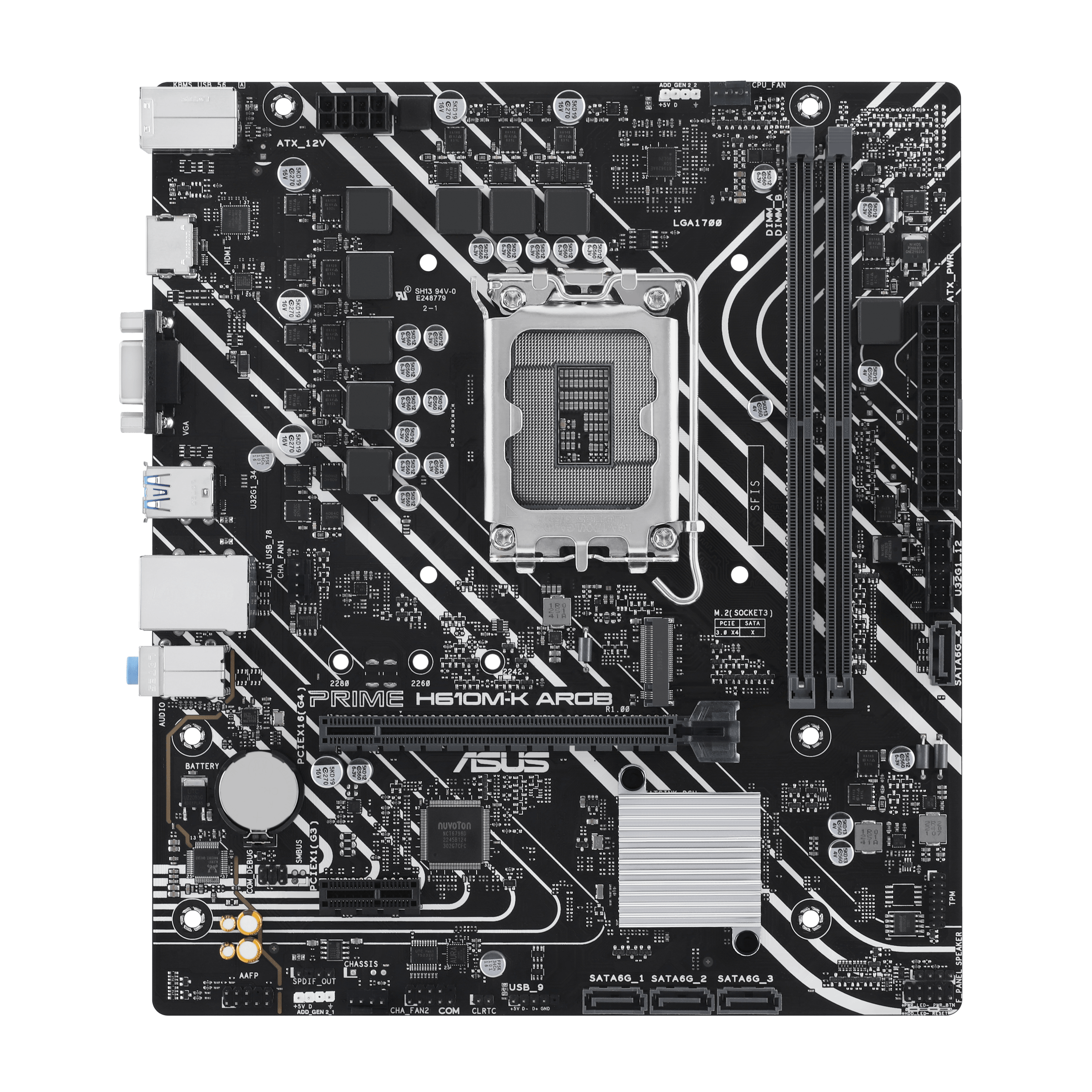 ASUS PRIME H610M-K ARGB LGA 1700 2DDR5 microATX 4xSATA MB 1xHDMI 2.1 1xD-Sub 1xM.2