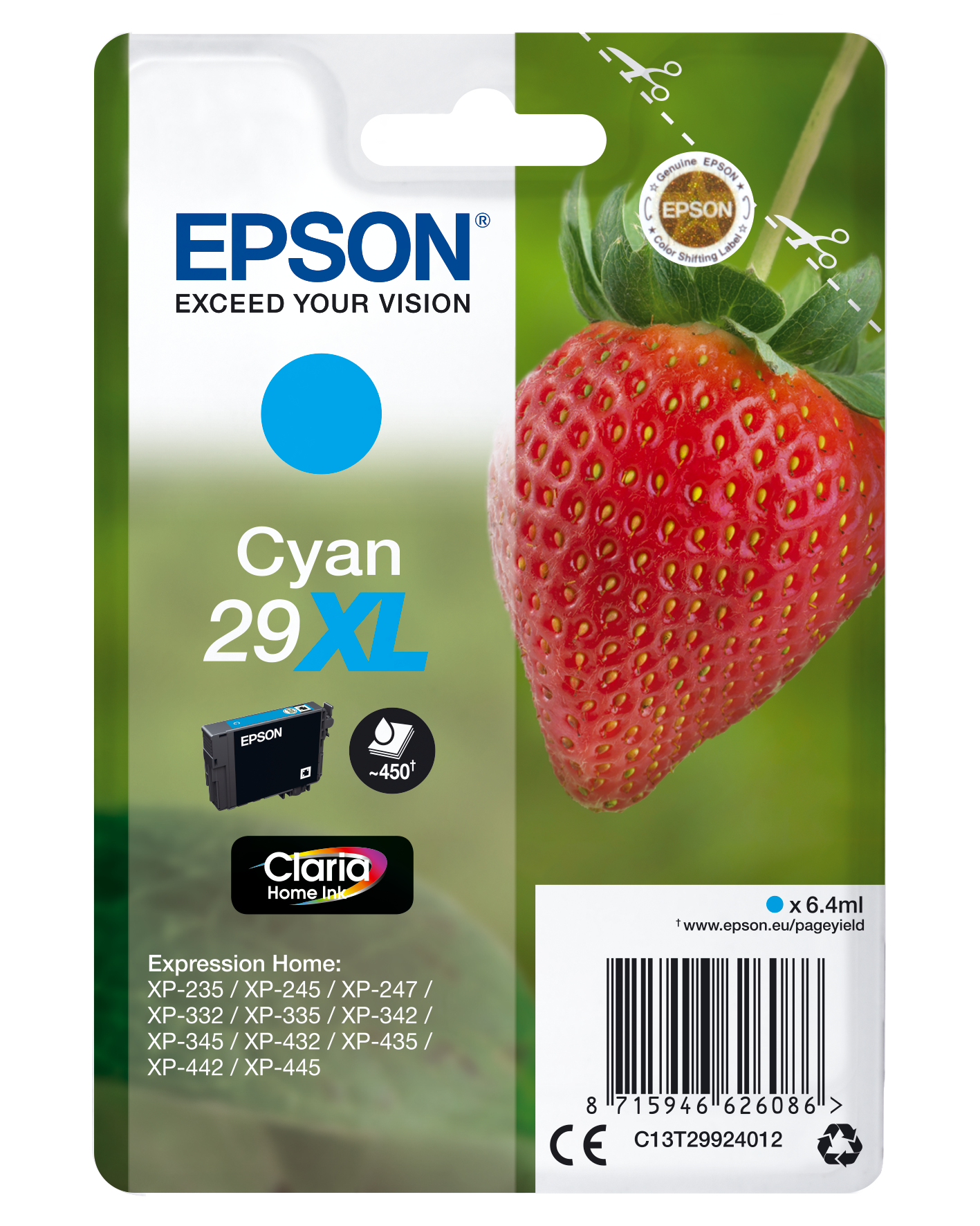 EPSON 29XL / T2992XL (Erdbeere) cyan Druckerpatrone