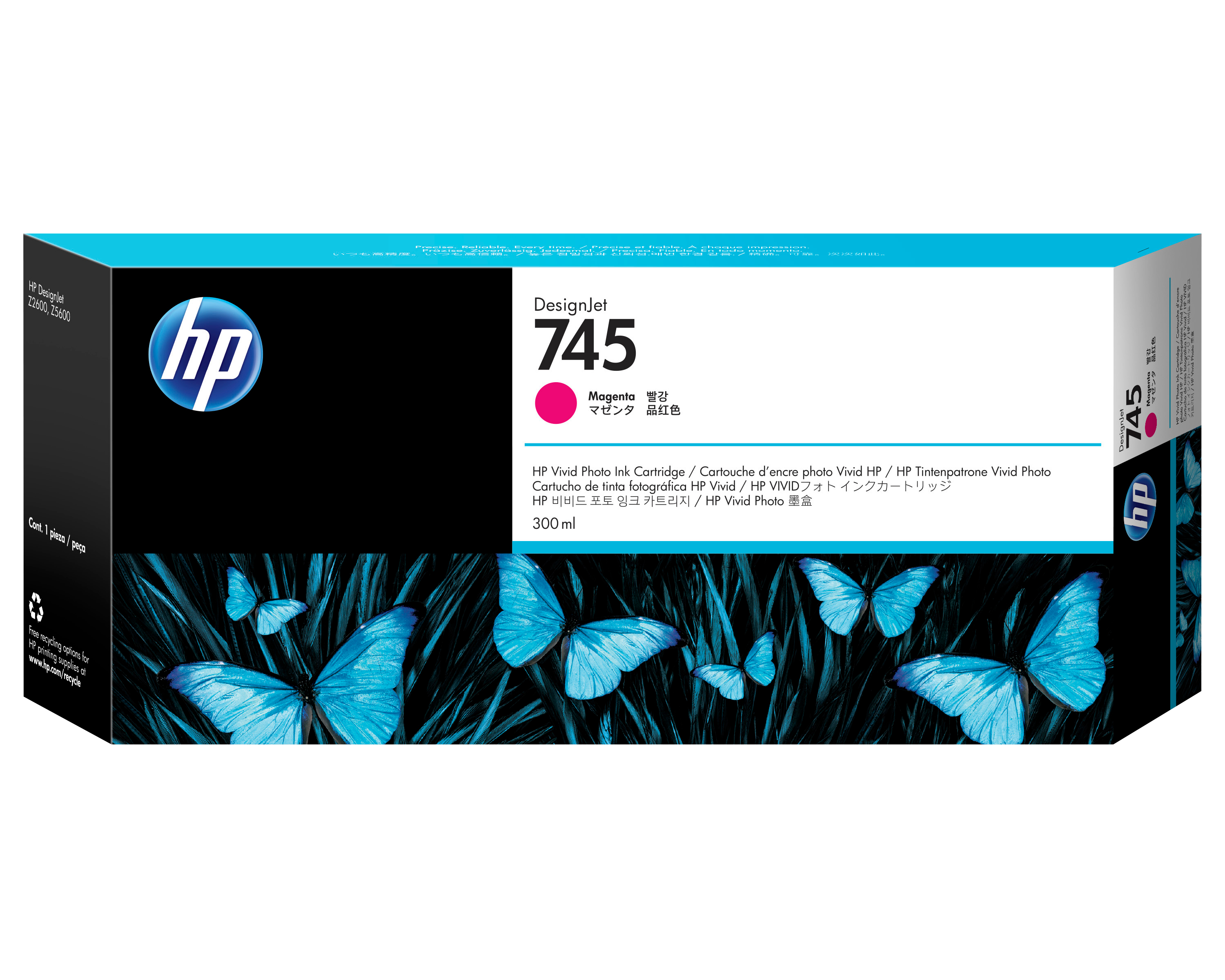 HP 745 Tintenpatrone Magenta 300 ml