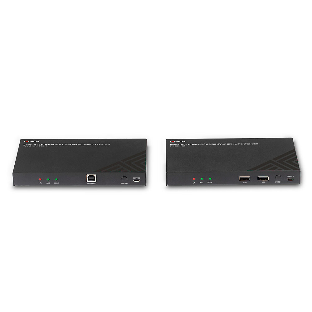 LINDY 100m Cat.6 HDMI 4K60 HDBaseT KVM Extender IR/RS-232
