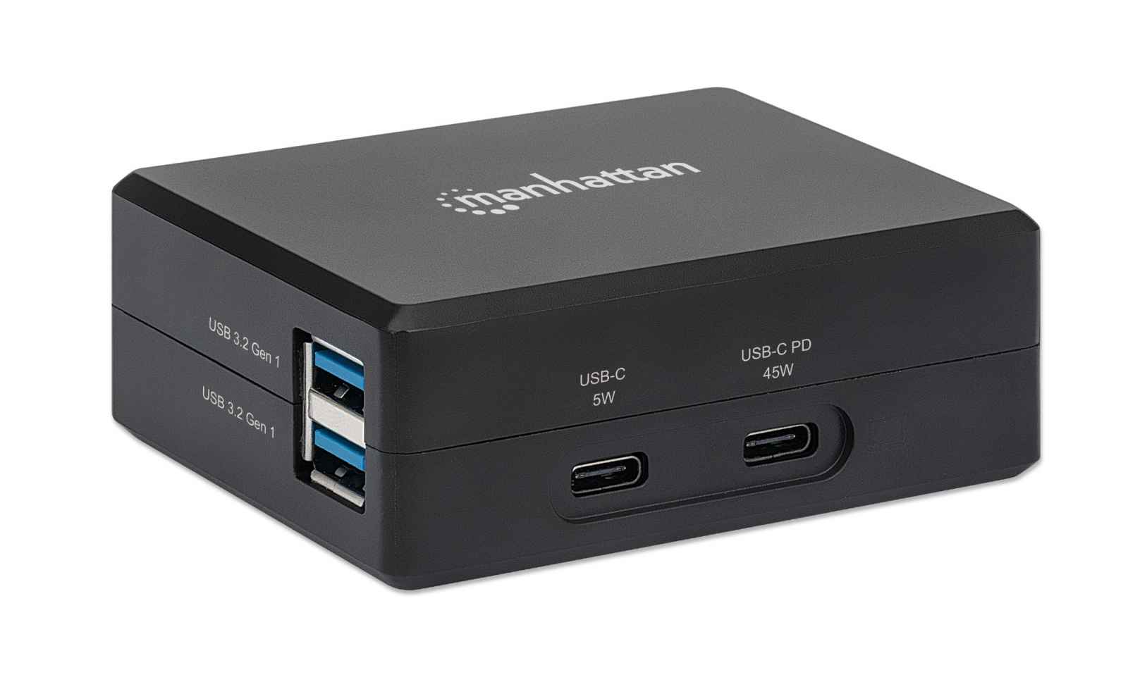 MANHATTAN Smart Video Power Delivery-Ladehub 1x HDMI 1x USB-C PD 45W 1x USB-C 5V/1A 2x USB 3.2 Gen 1 Typ A -Port internes Netzteil