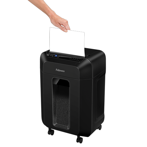 Fellowes AutoMax 90M Aktenvernichter mit Partikelschnitt P-4, 4 x 12 mm, bis 90 Blatt, schwarz