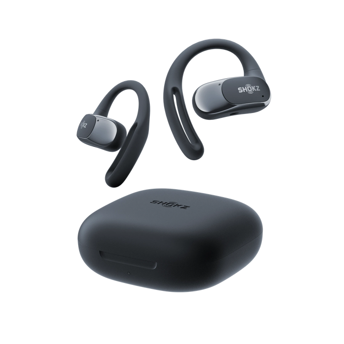 SHOKZ OPENFIT AIR BLACK OPEN-EAR WIRELESS EARBUDS WITH E