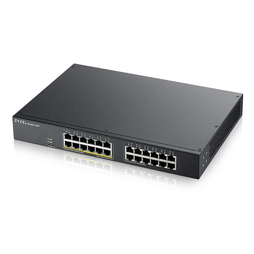 ZYXEL GS1900-24EP 24-port GbE L2 12 Port PoE Smart Switch rackmount 130 Watt