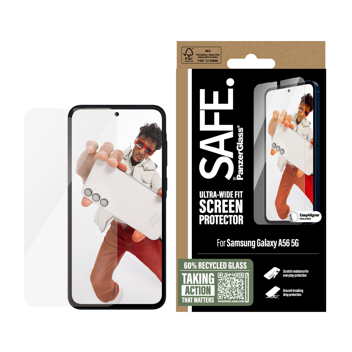 SAFE BY PANZERGLASS SCREEN PROTECTOR SAMSUNG NEW A55 5G ULT