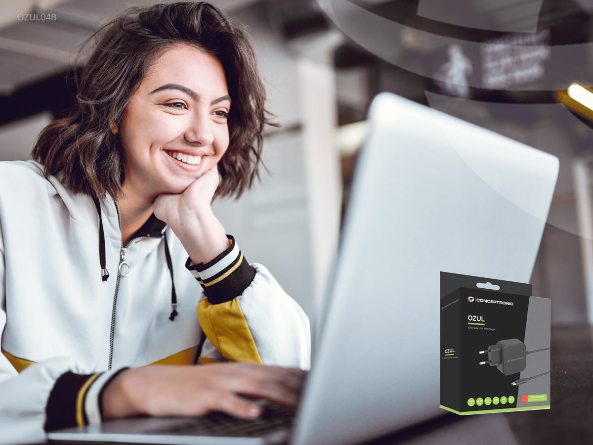 CONCEPTRONIC Ladegerät 1Port GaN USB-C Desk 67WPD3.0/PPS sw