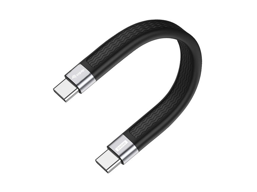 Equip Kabel USB-C4.0->C Gen3 Fla.PD240W St/St 0.13m schwarz
