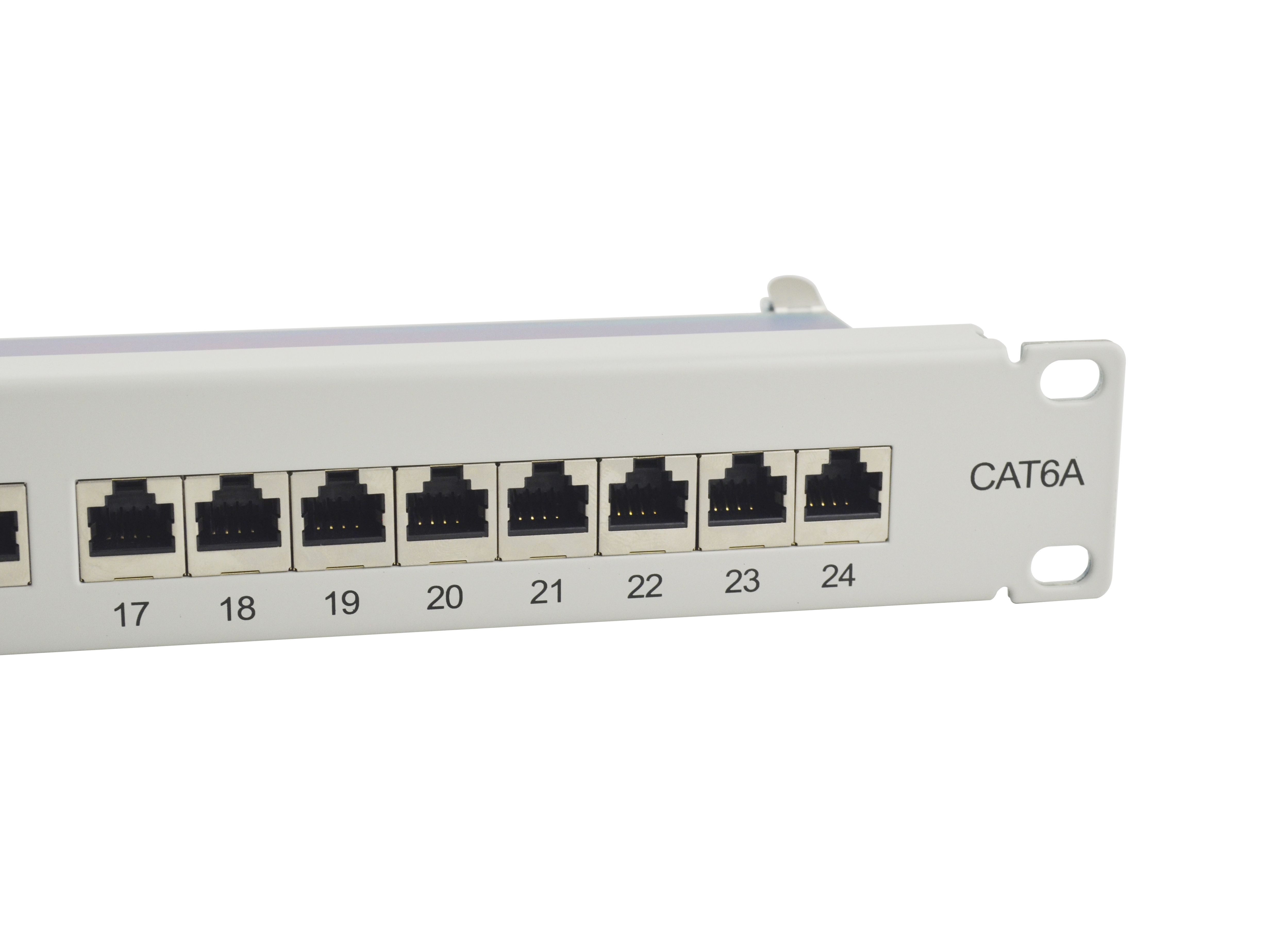 Equip 19 Patchpanel 24xRJ45 Cat6a FTP 1U 500MHz RAL7035
