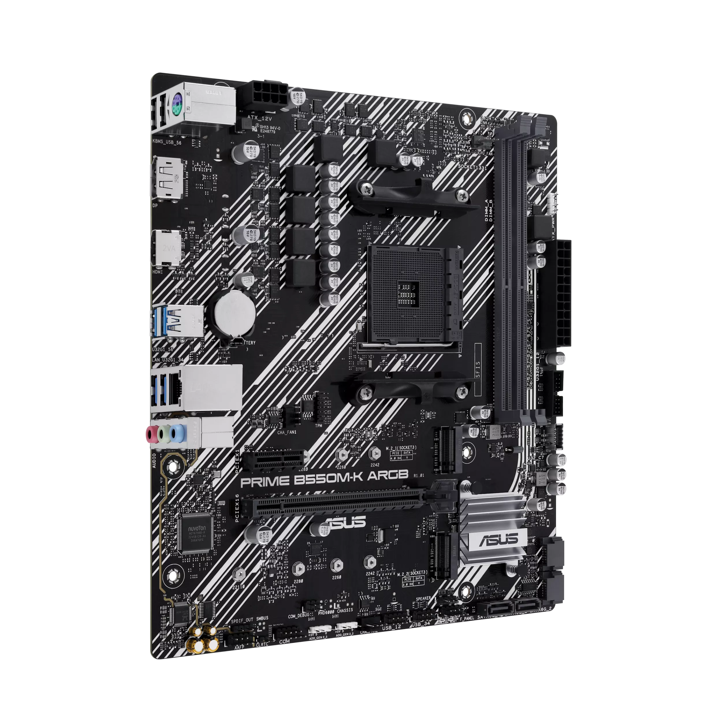 ASUS PRIME B550M-K ARGB AM4 2DDR4 microATX 4xSATA MB 1xHDMI 2.1 1xDP 1.4 2xM.2