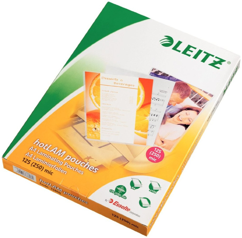 LEITZ Laminierfolien glänzend für A4 125 micron, 100 St.