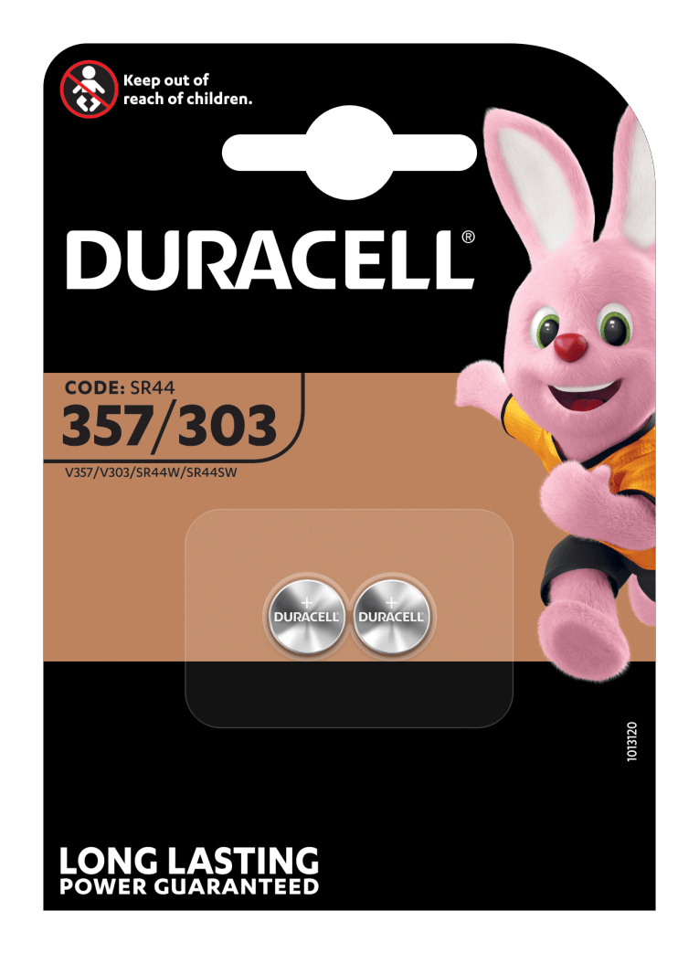 DURACELL Knopfzellen 357/303 Silberoxid 1,55 V, 2 St.