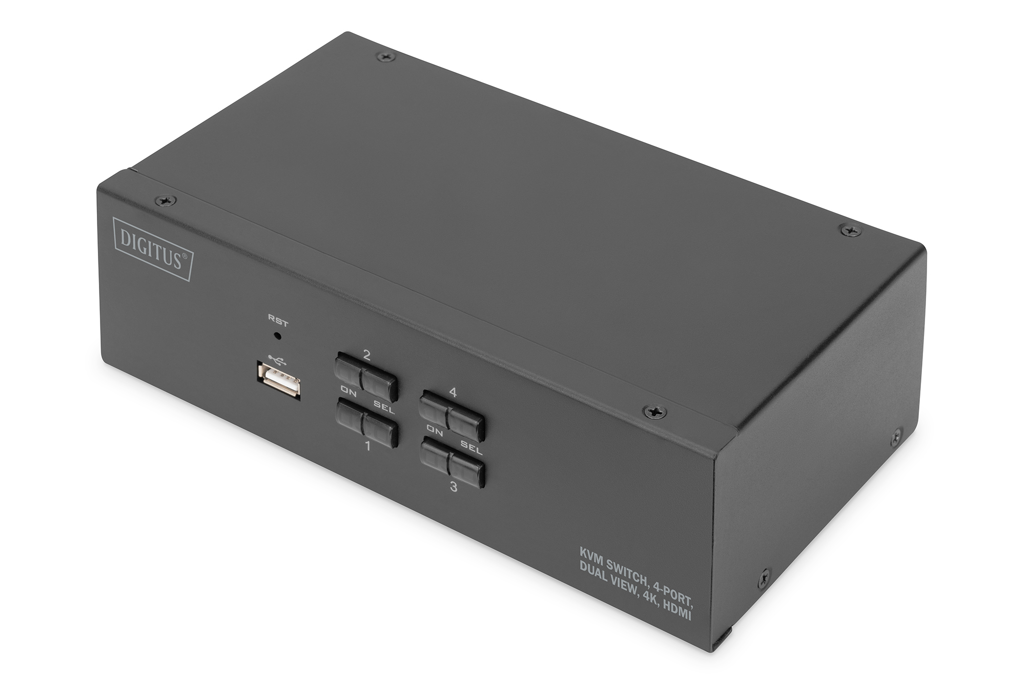 DIGITUS KVM Switch 4-Port 4K30Hz 2xHDMI 2xUSBA 2x3,5mKlinke