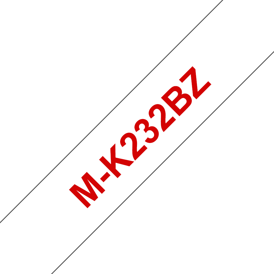 brother Schriftband M-K M-K232 MK232BZ, 12 mm, rot auf weiß, 1 St.