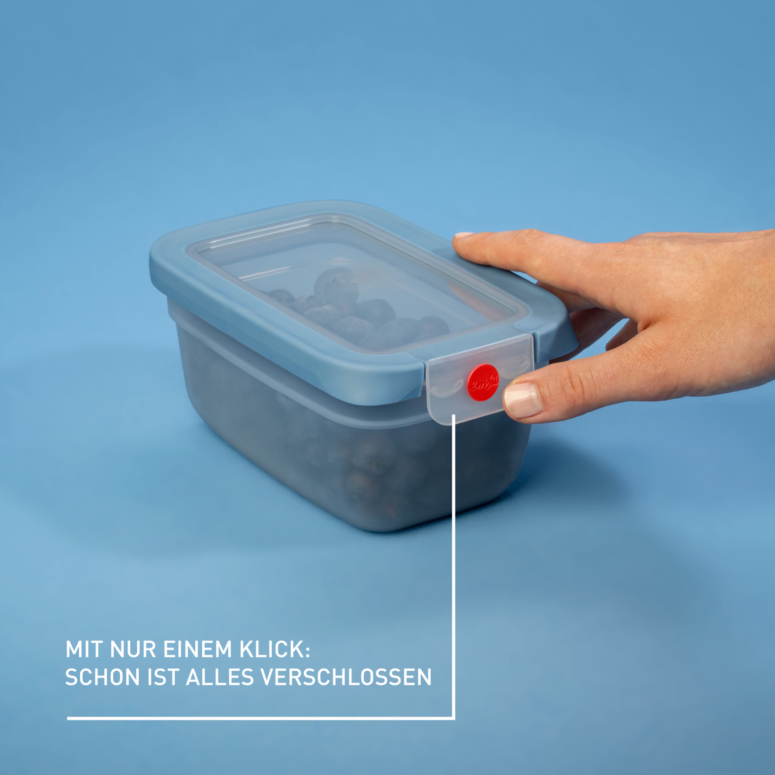 emsa Frischhaltedose ONECLICK 8,2 cm hoch blau 0,75 l, 1 St.