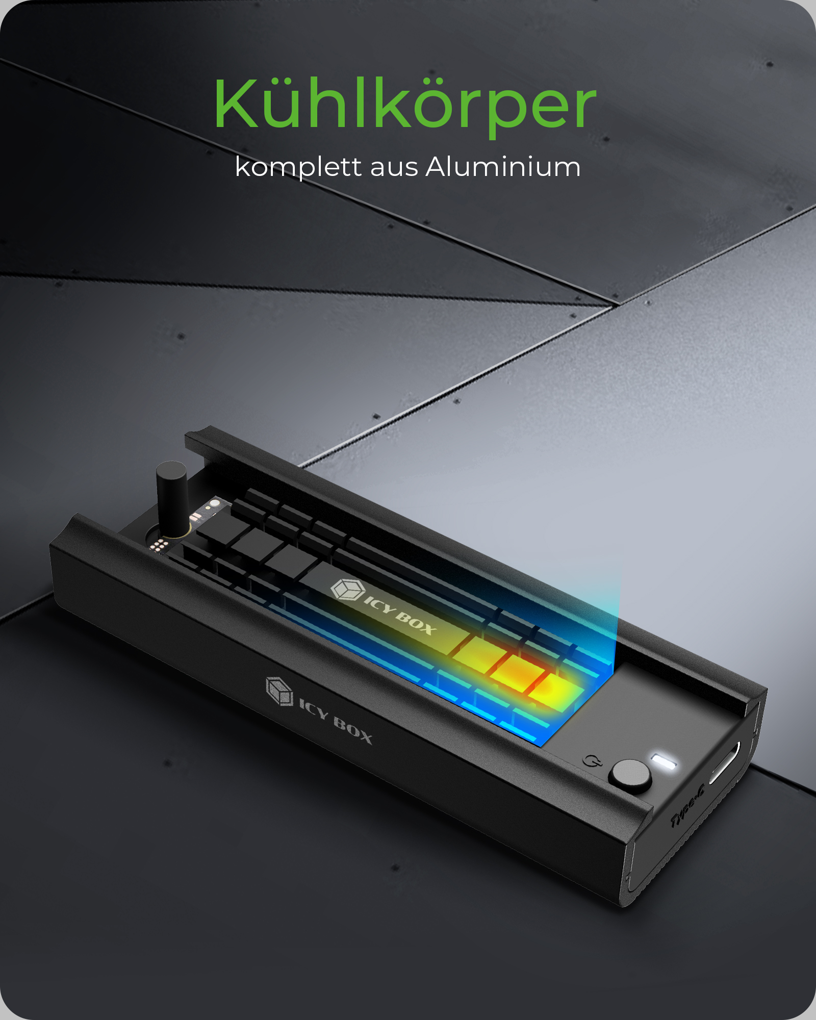 Geh. IcyBox M.2NVMe & SATA SSD, USB 3.2 (Gen2)