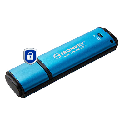 KINGSTON 32GB USB-C IronKey Vault Privacy 50C AES-256 Encrypted FIPS 197