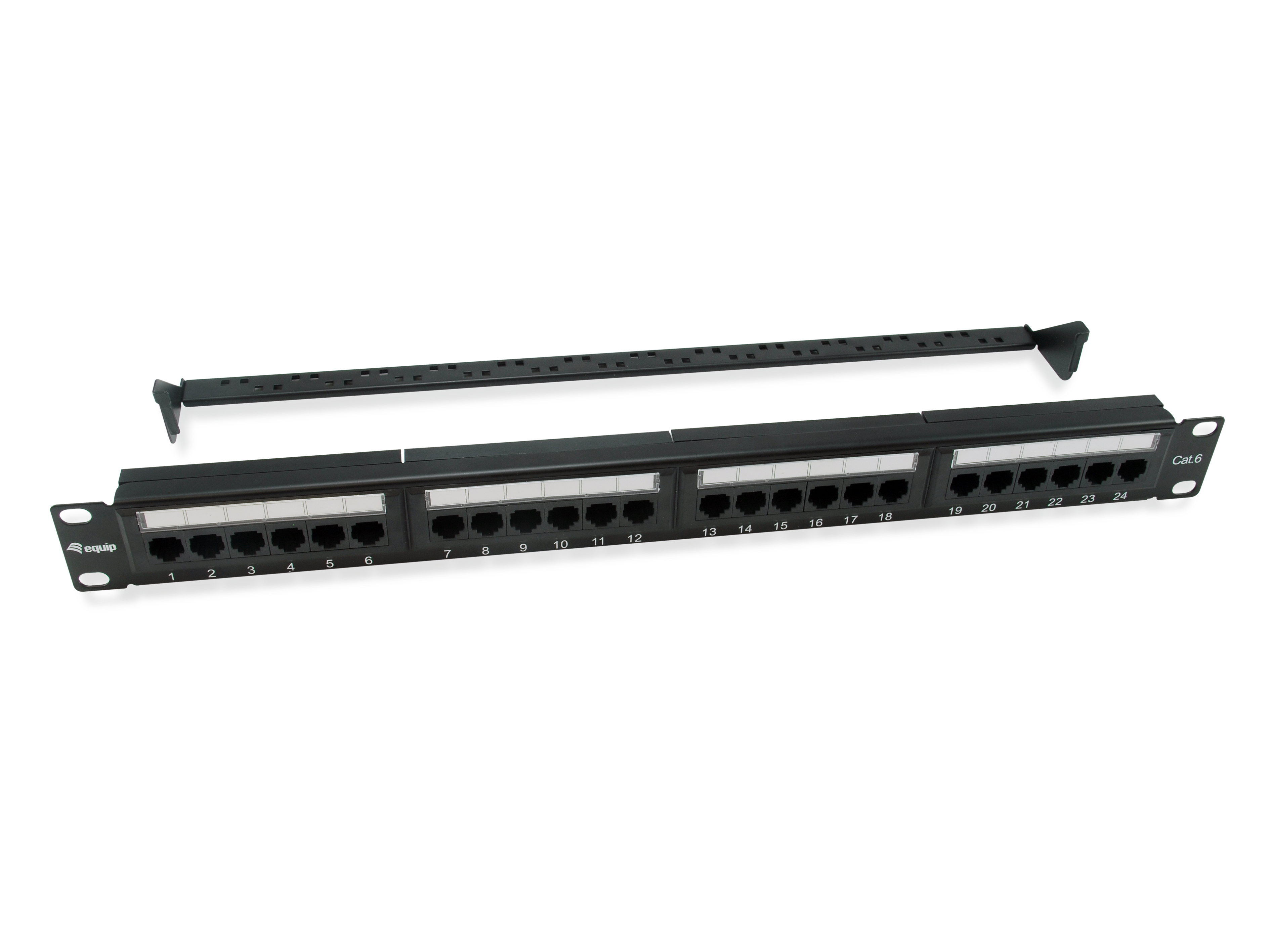 Equip 19 Patchpanel 24xRJ45 Cat6 UTP 1U 250MHz RAL9005