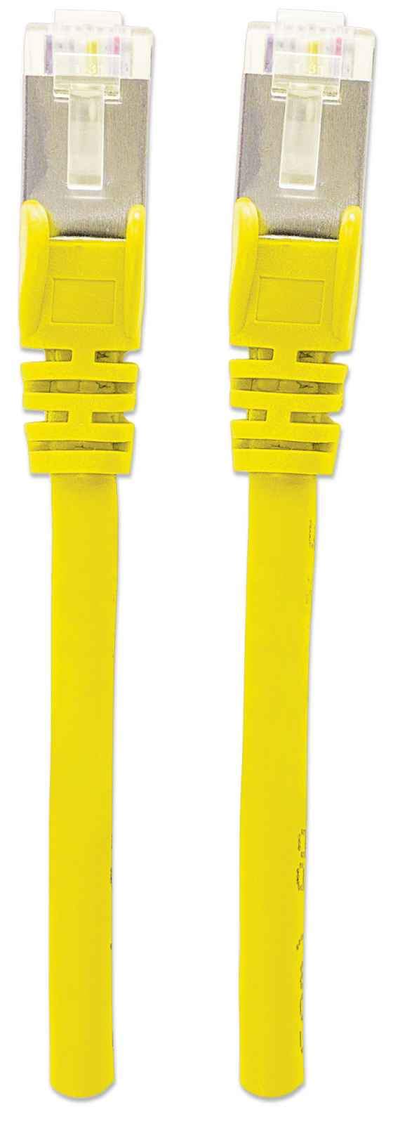 INTELLINET Cat6aPro Kabel Cat7 Rohkabel 1,5m gelb RJ45 reines Kupfer LS0H halogenfrei AWG 26 vergoldete Kontakte 10 Gigabit