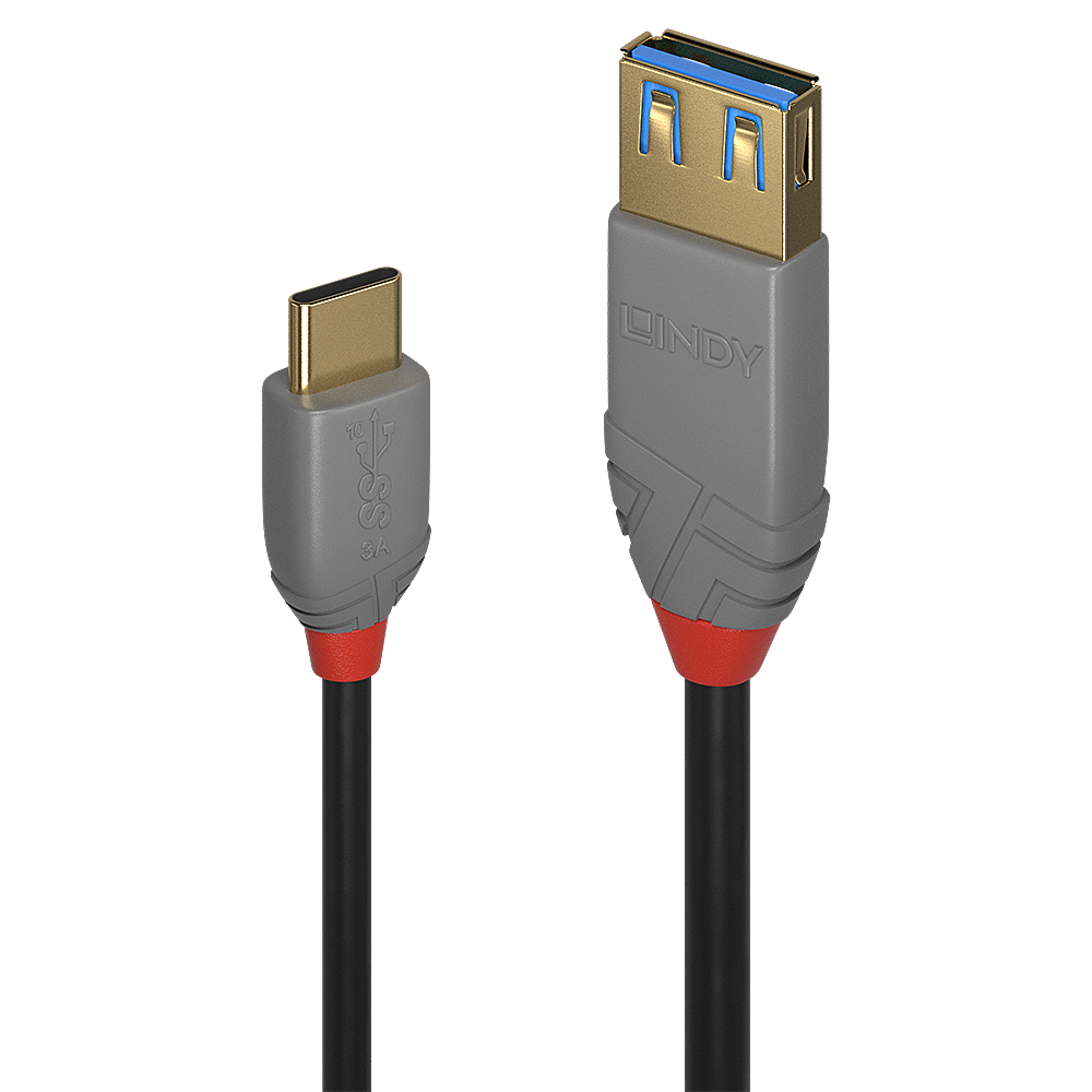 LINDY USB 3.1 Typ C an A Adapterkabel Anthra Line 0.15m