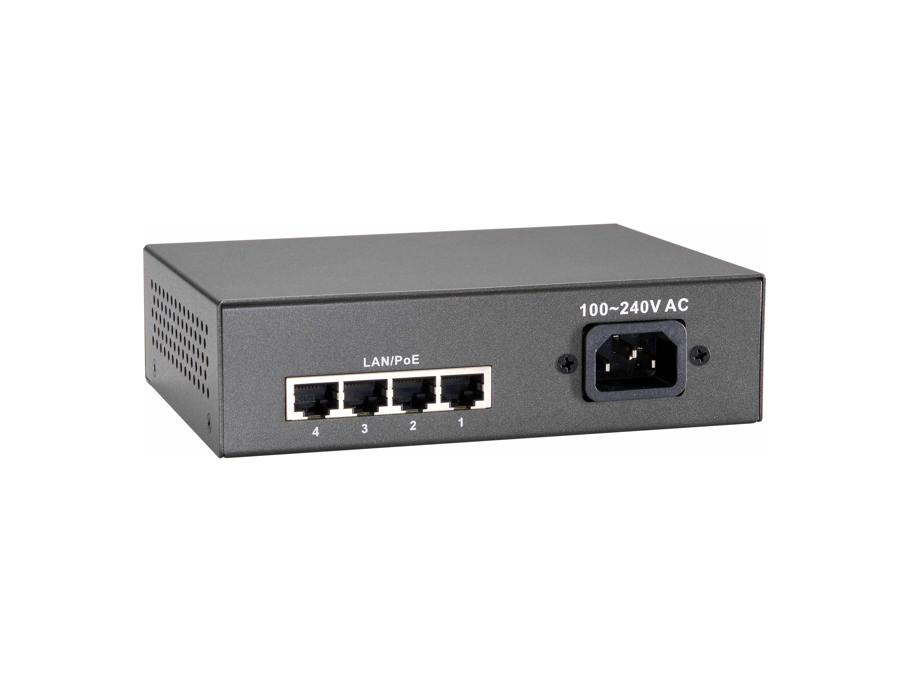 LevelOne PoE+Switch 4xFE PoE/1xFE 65W Metall