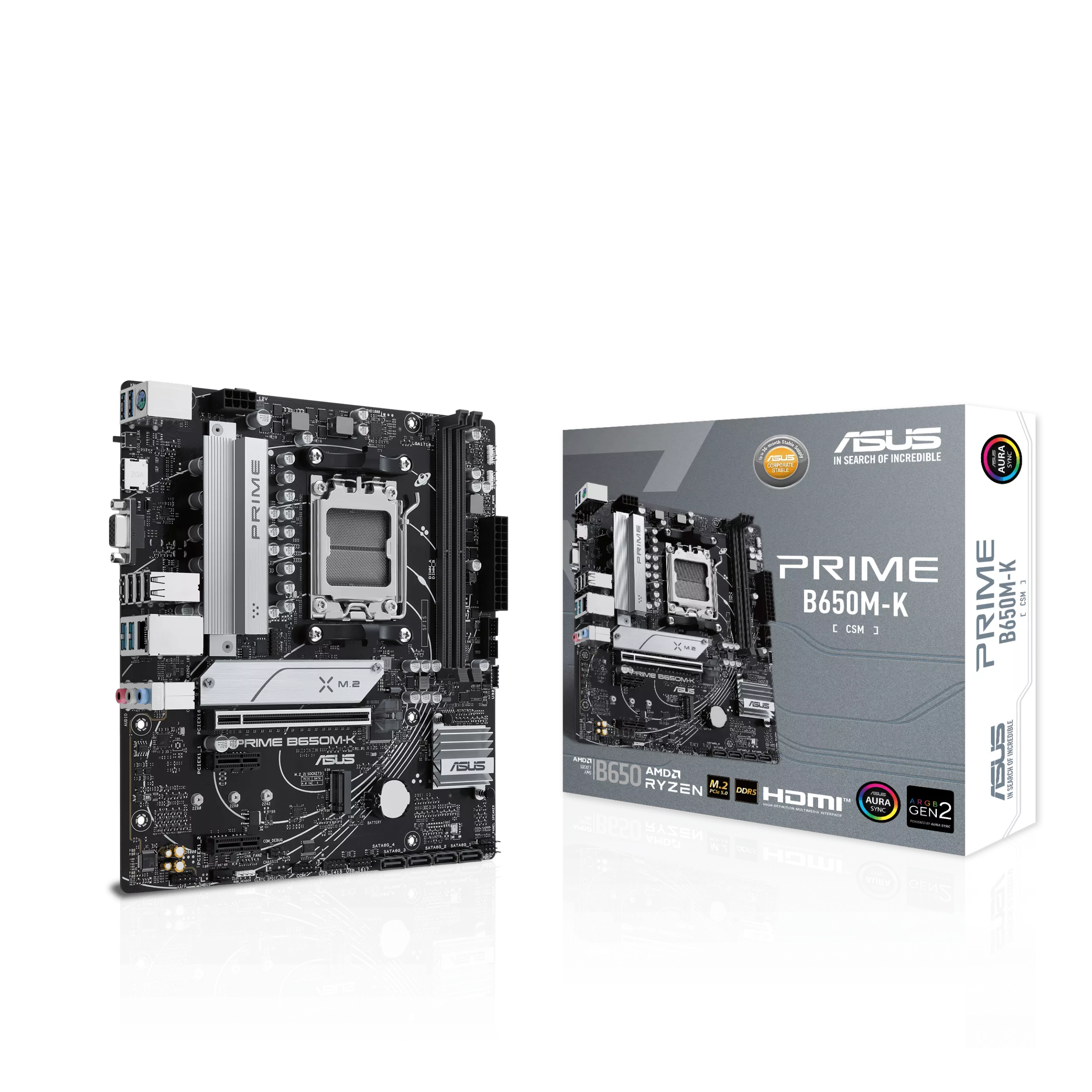 ASUS PRIME B650M-K AM5 4xDDR5 mATX MB 4xSATA 2xM.2