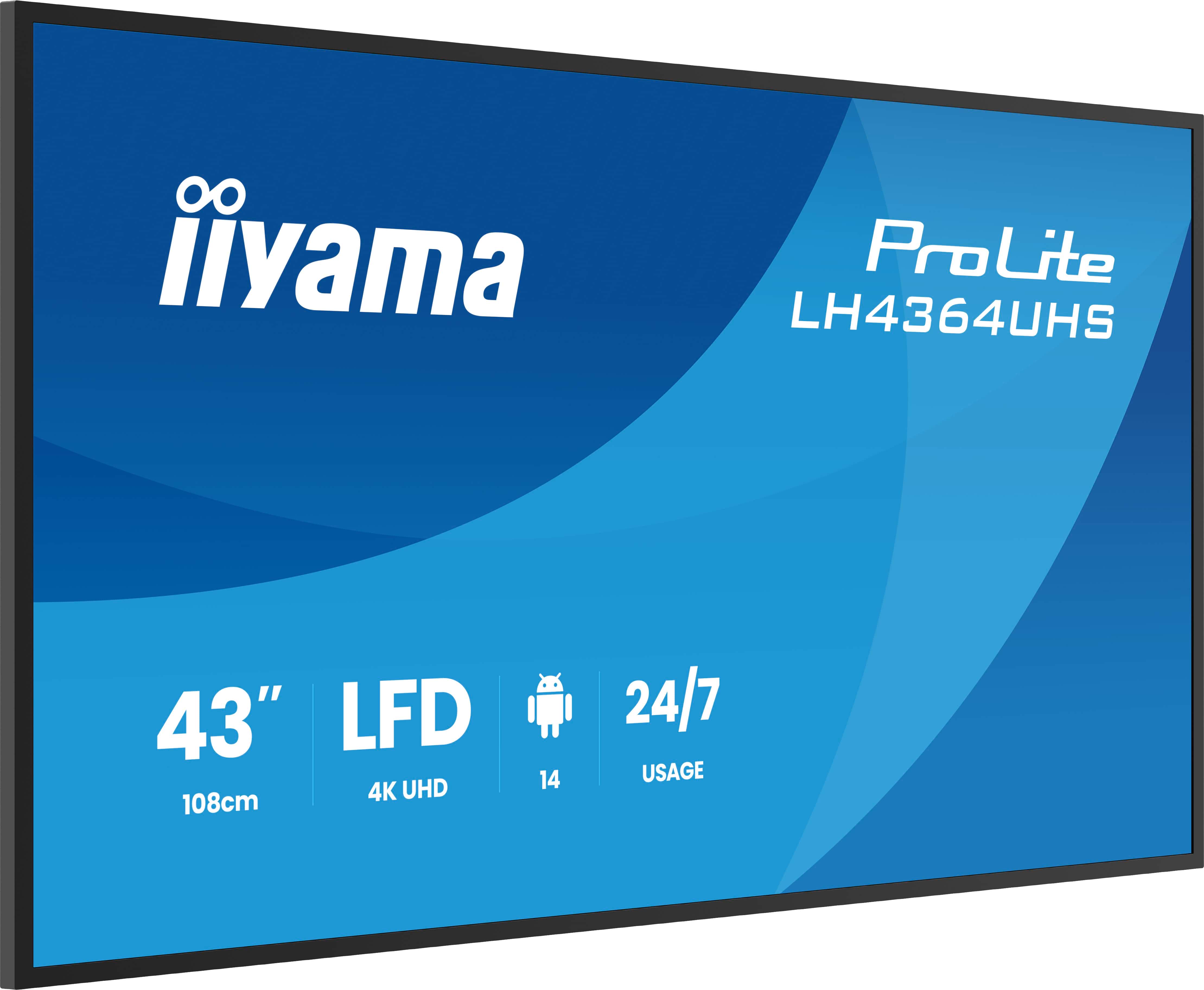 IIYAMA 108cm (43) LH4364UHS-B1AG 16:9 2xHDMI+USB-C IPS