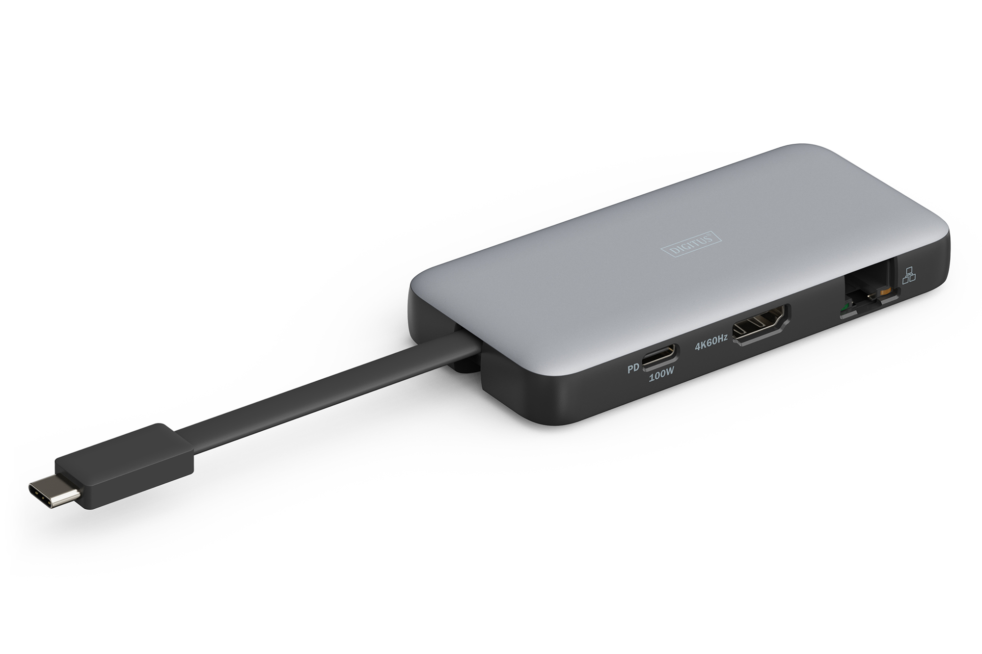 DIGITUS Docking USB-C->HDMI,USB3.2,RJ45,SD,MicroSD,PD silber