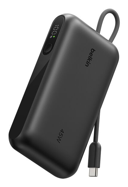 BOOSTCHARGE PWRBANK W/ DISPLAY BLACK / 10000MAH W/ USB-C CABLE
