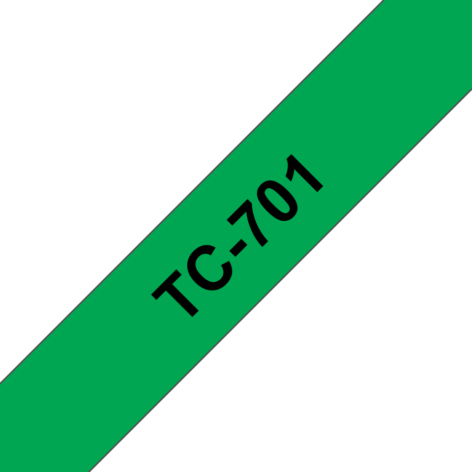 brother Schriftband TC-701 TC701, 12 mm, schwarz auf grün, 1 St.