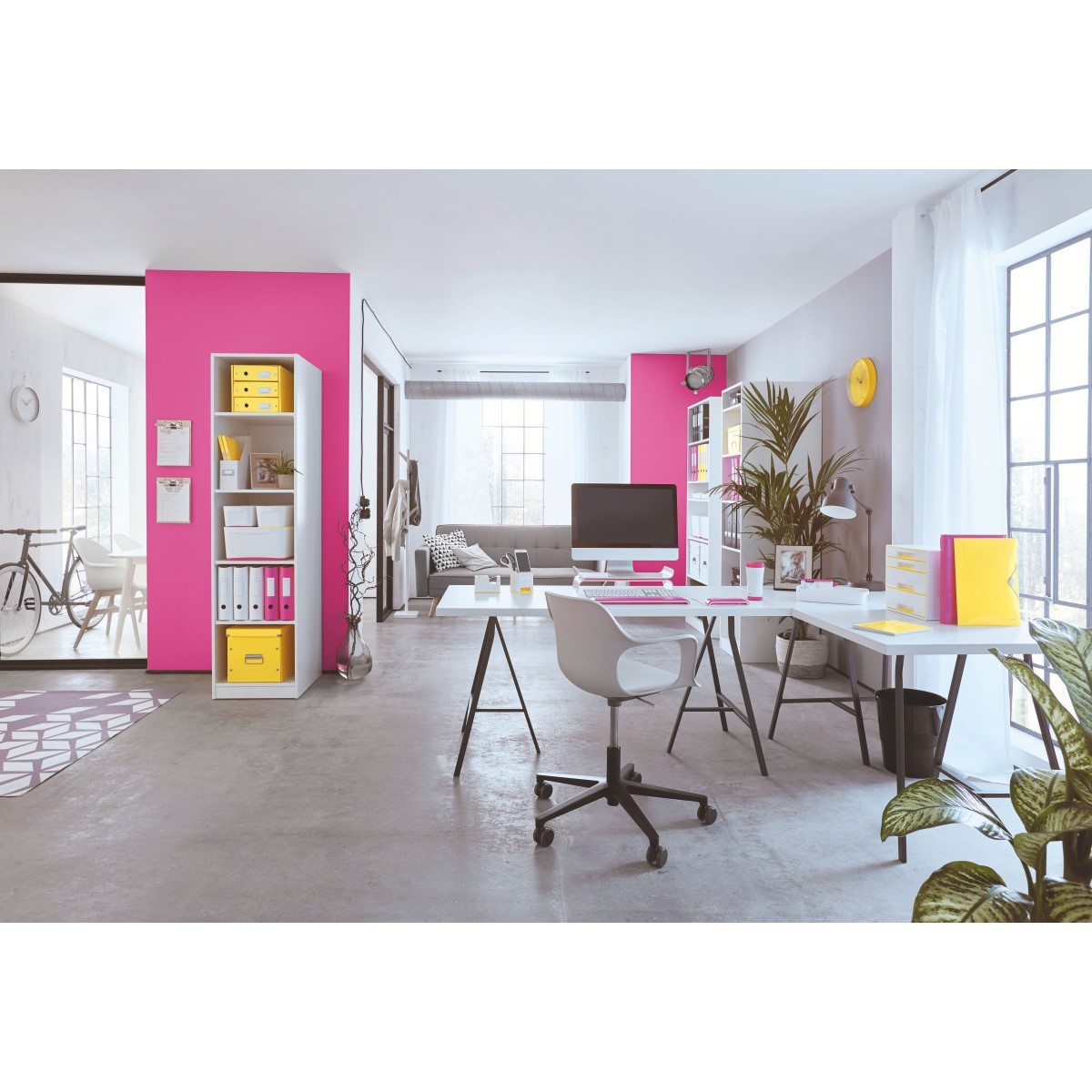LEITZ Tischabroller WOW Duo Colour perlweiß/gelb