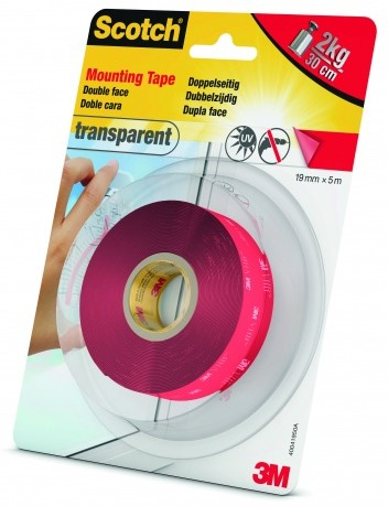 Scotch FIX™ TRANSPARENT doppelseitiges Klebeband 19,0 mm x 5,0 m, 1 Rolle