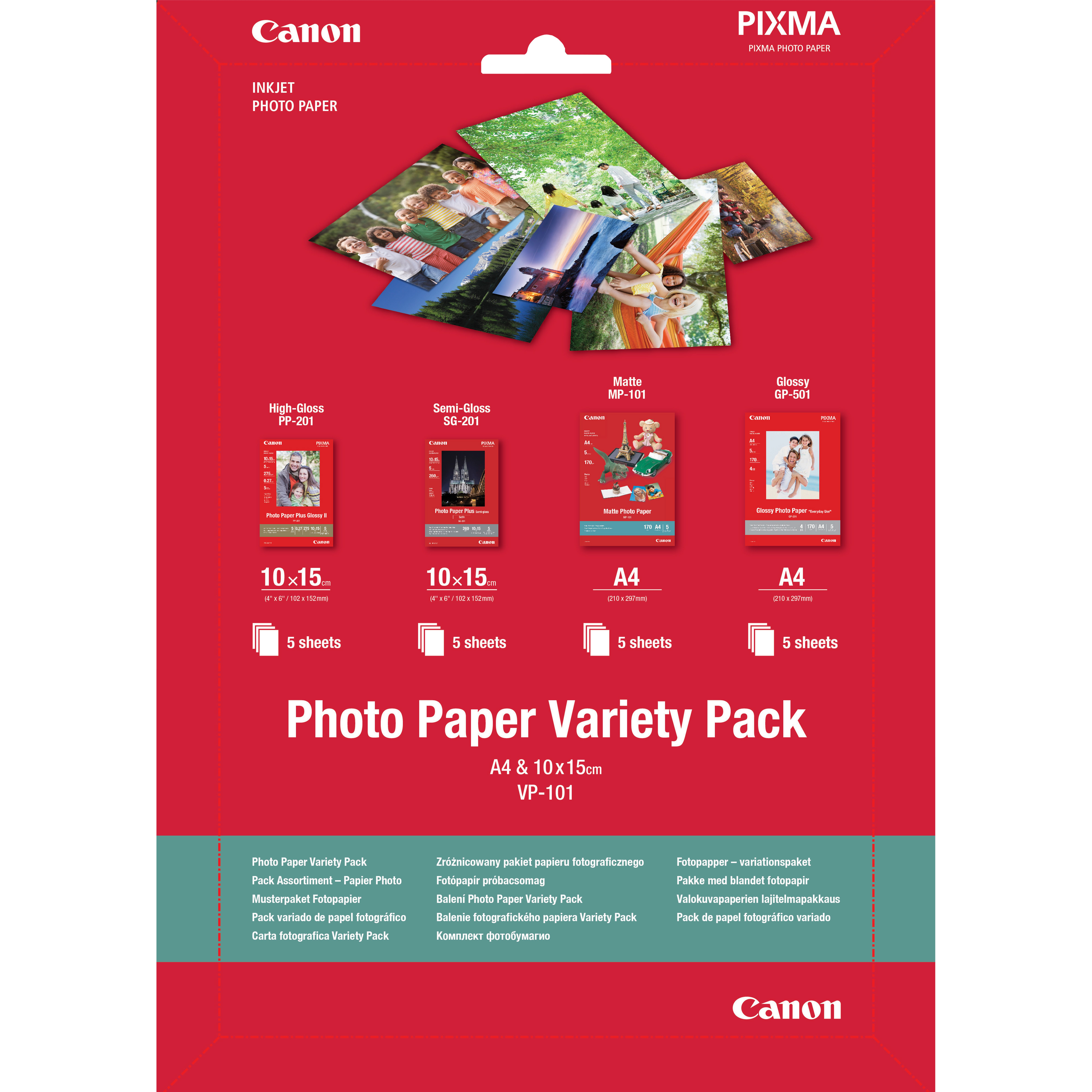 CANON VP-101 Foto Papier variety pack A4 & 10 x15cm