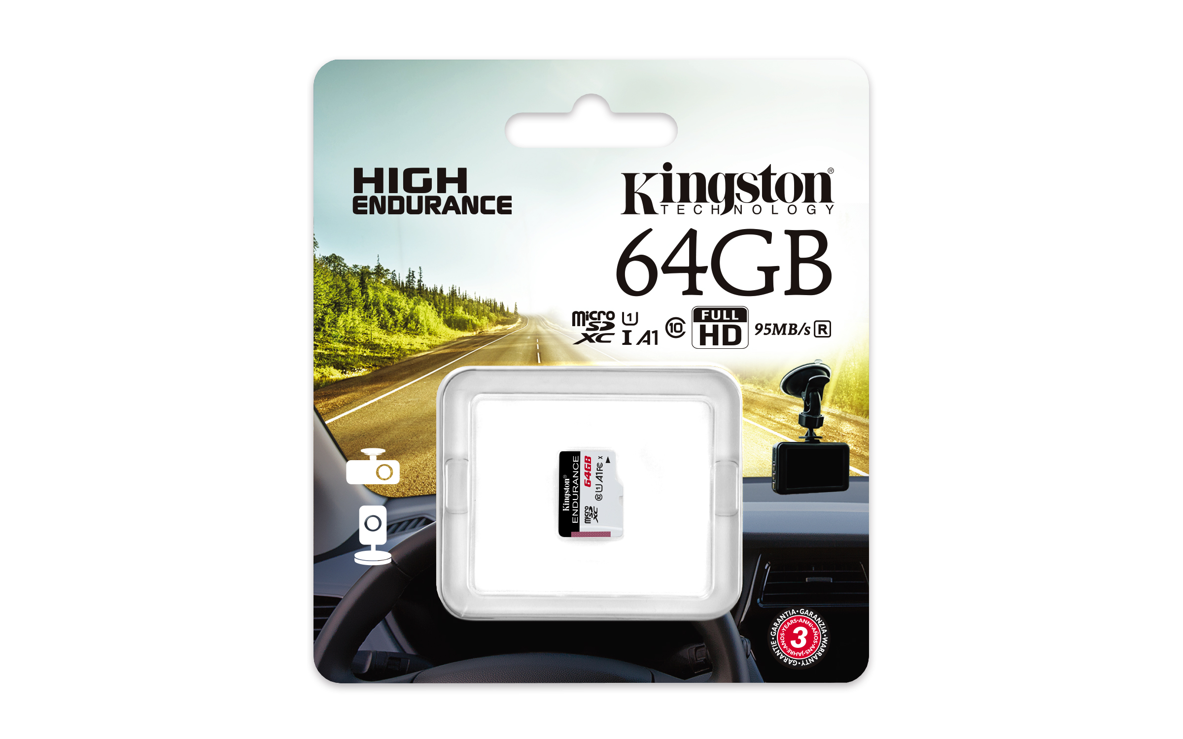KINGSTON 64GB microSDXC Endurance 95R/45W C10 A1 UHS-I Card Only