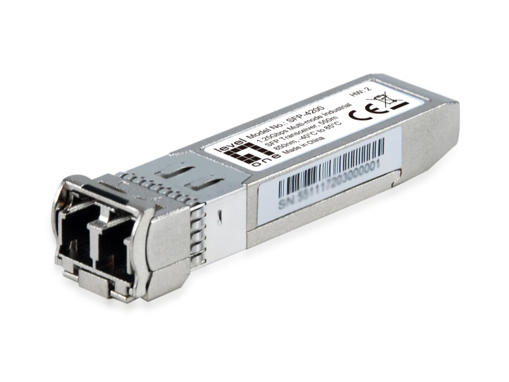 LevelOne SFP Transceiver 1.25Gbps MM Duplex LC 850nm 550m