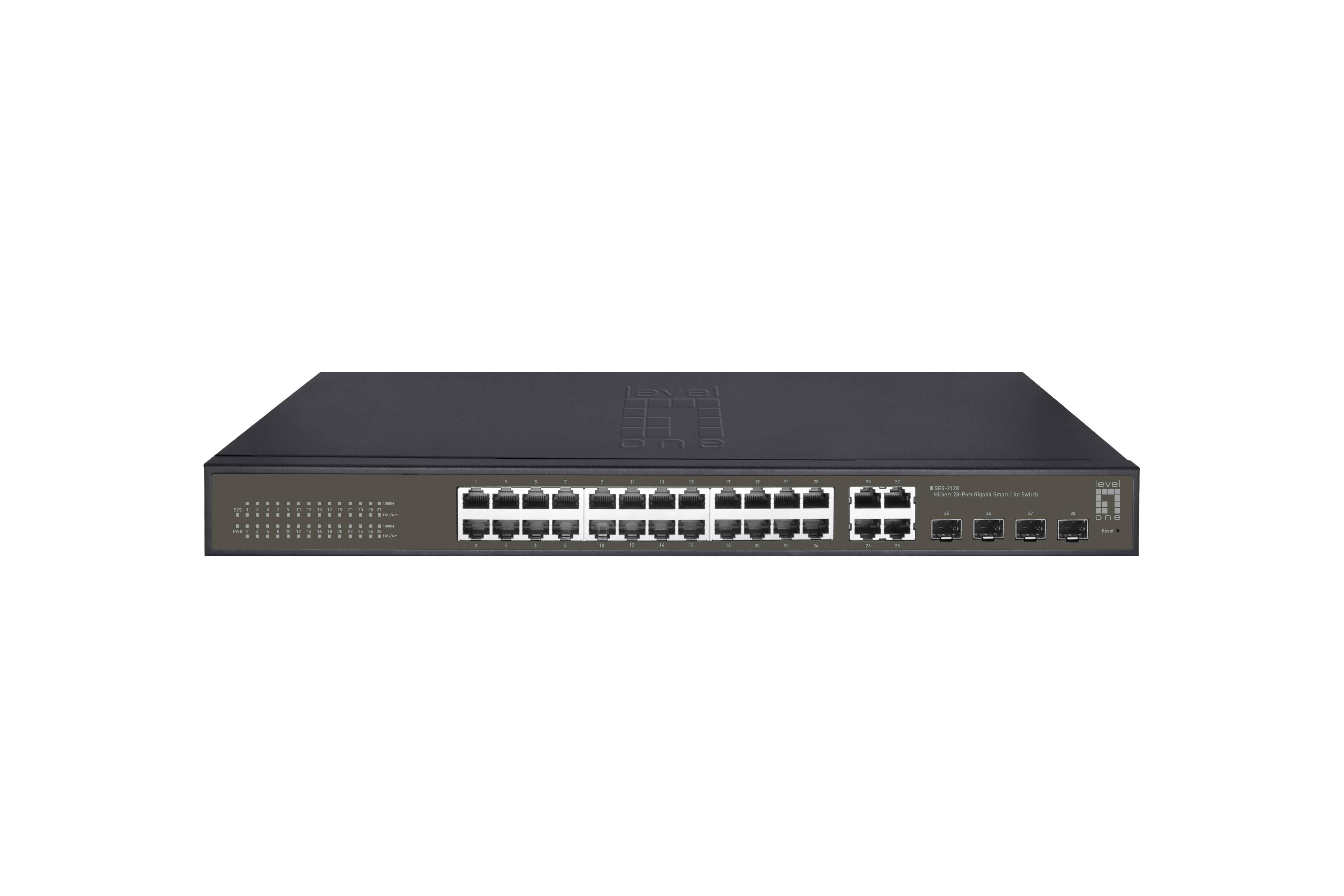 LevelOne Switch 24xGE/4xSFP/RJ45 Combo 19 Hilbert SL schw.