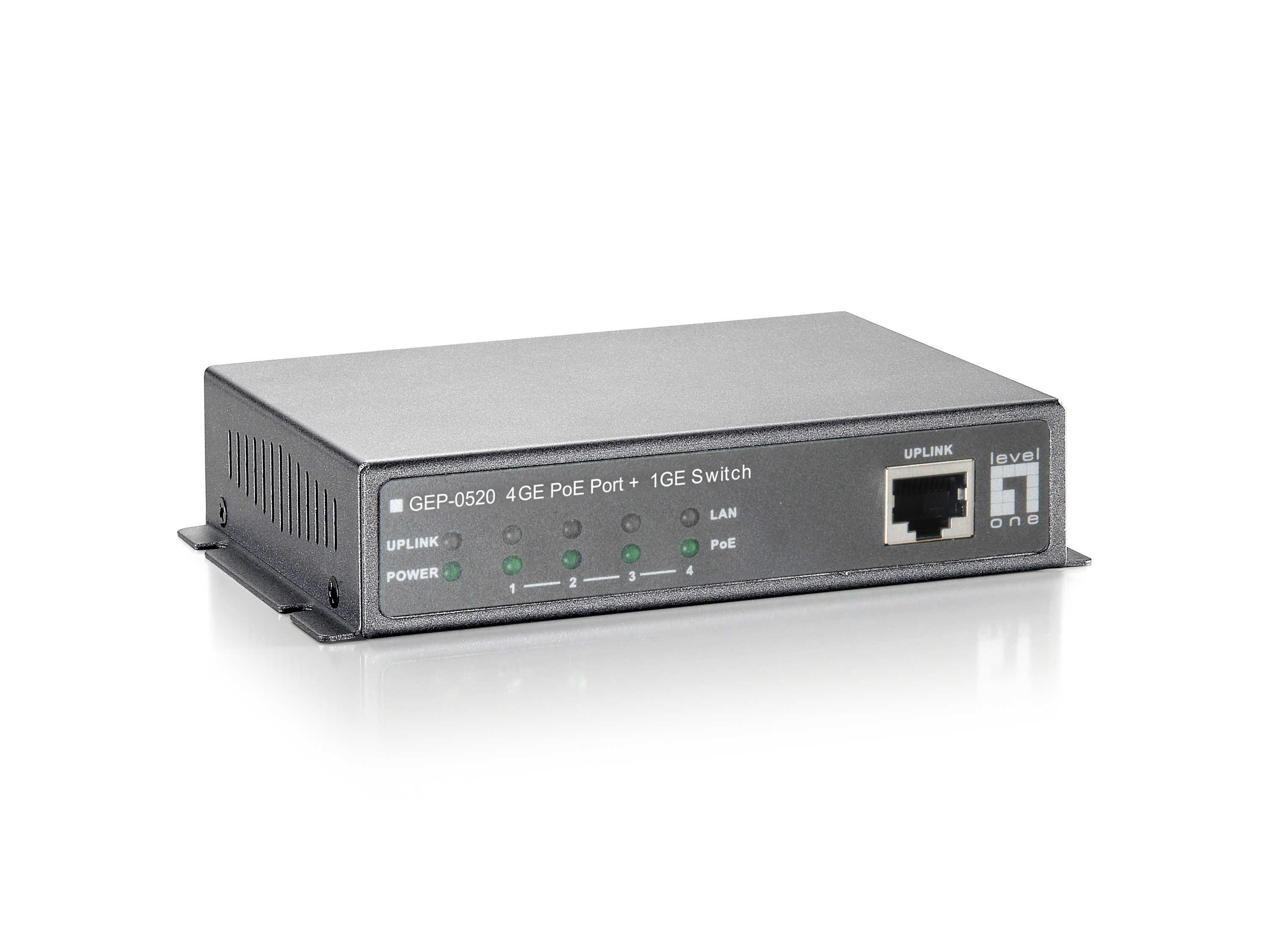 LevelOne PoE Switch 4xGE PoE/1xGE 65W unmanaged Plastik