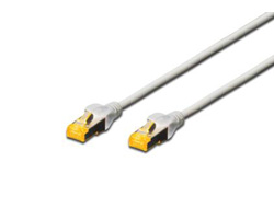 DIGITUS Patchkabel Cat6a S/FTP 2xRJ45 0.25mgrau Hebelschutz