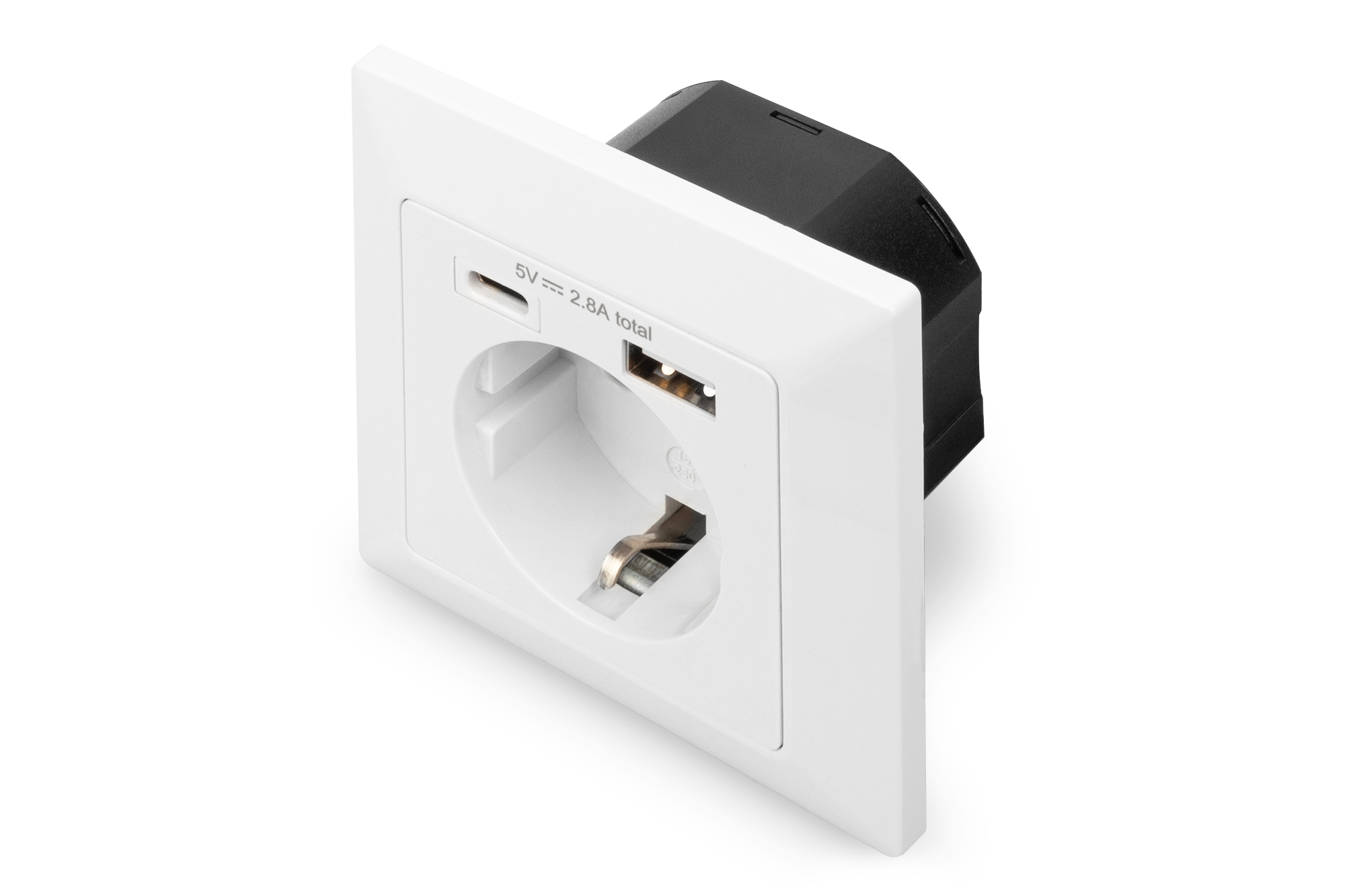SAFETY PLUG FOR FLUSH MOUNTING WALL OUTLET 1X USB 1X TYPE C