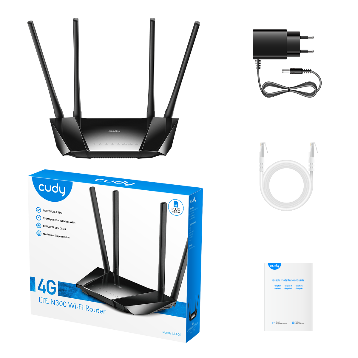Cudy LT400 Wi-Fi 4G LTE Cat4 Router