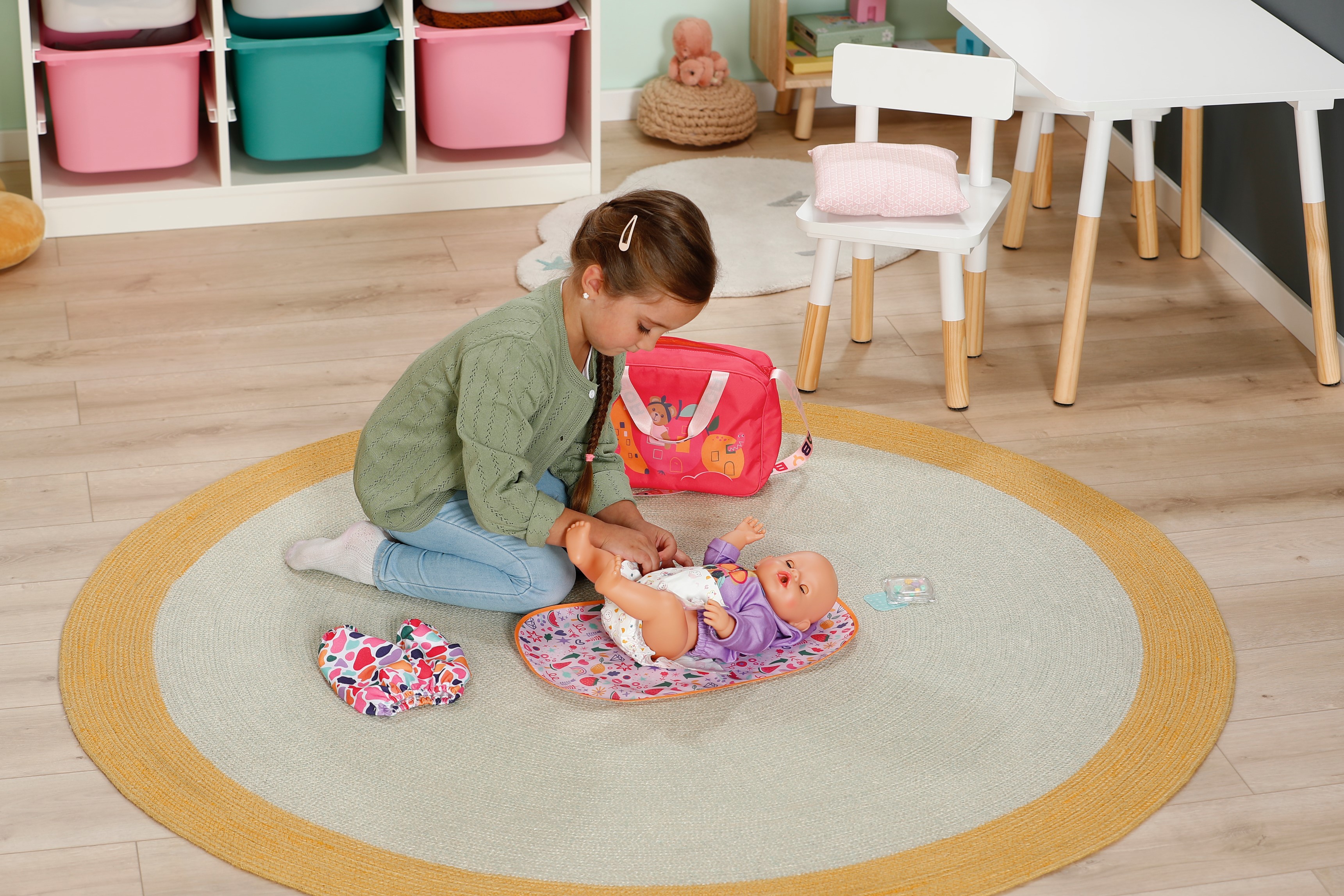 BABY born® Pinplay Wickeltasche, Puppenzubehör