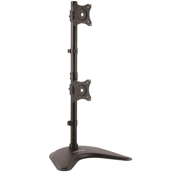 STARTECH.COM Vertikale Dual Monitorhalterung - Heavy Duty Stahl - VESA bis zu 27 Zoll - Verstellbarer zweifach Moniotrständer
