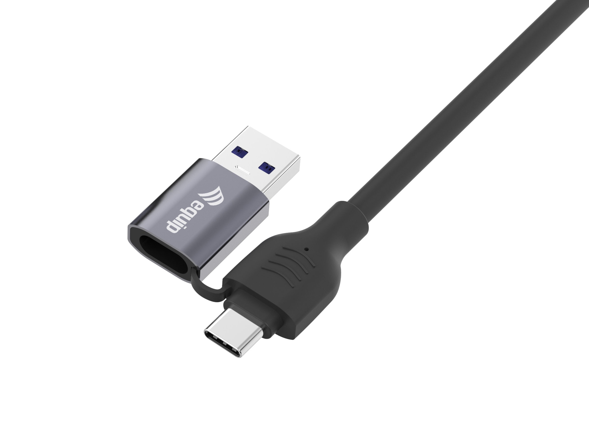 Equip Adapter GigaBit USB-C+A->RJ45 St/St 3.00m schwarz