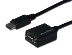DIGITUS DisplayPortAdapter DPort -> VGA HD15 St/Bu 0.15m bulk