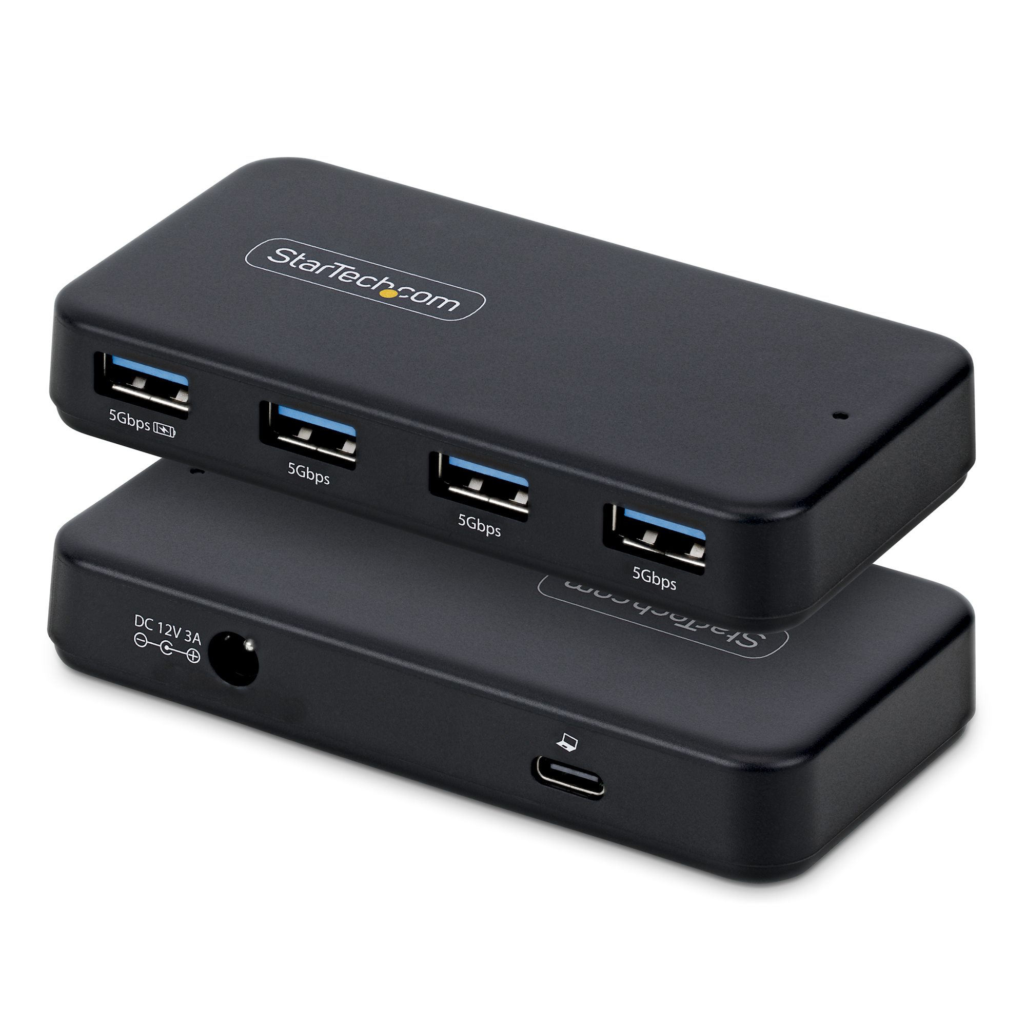 STARTECH.COM 4-Port USB-A Hub 5Gbps Eigenstromversorgung 2-in-1 USB-C & USB-A Hostkabel 1x BC 1.2 Ladeport inkl. 24W Netzadapter