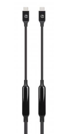 MANHATTAN USB 3.2 Gen 2 Aktives Typ-C Kabel 2x USB-C Stecker 5 m SuperSpeed+ USB 10 Gbit/s 60 W / 3 A vergoldete Kontakte schwarz