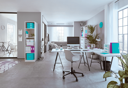 LEITZ Tischabroller WOW Duo Colour perlweiß/violett
