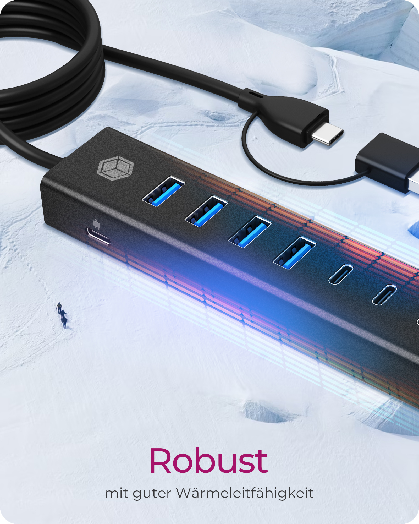 Hub IcyBox 7-Port IB-HUB1737-C3 USB 3.2 Type-C/Type-A