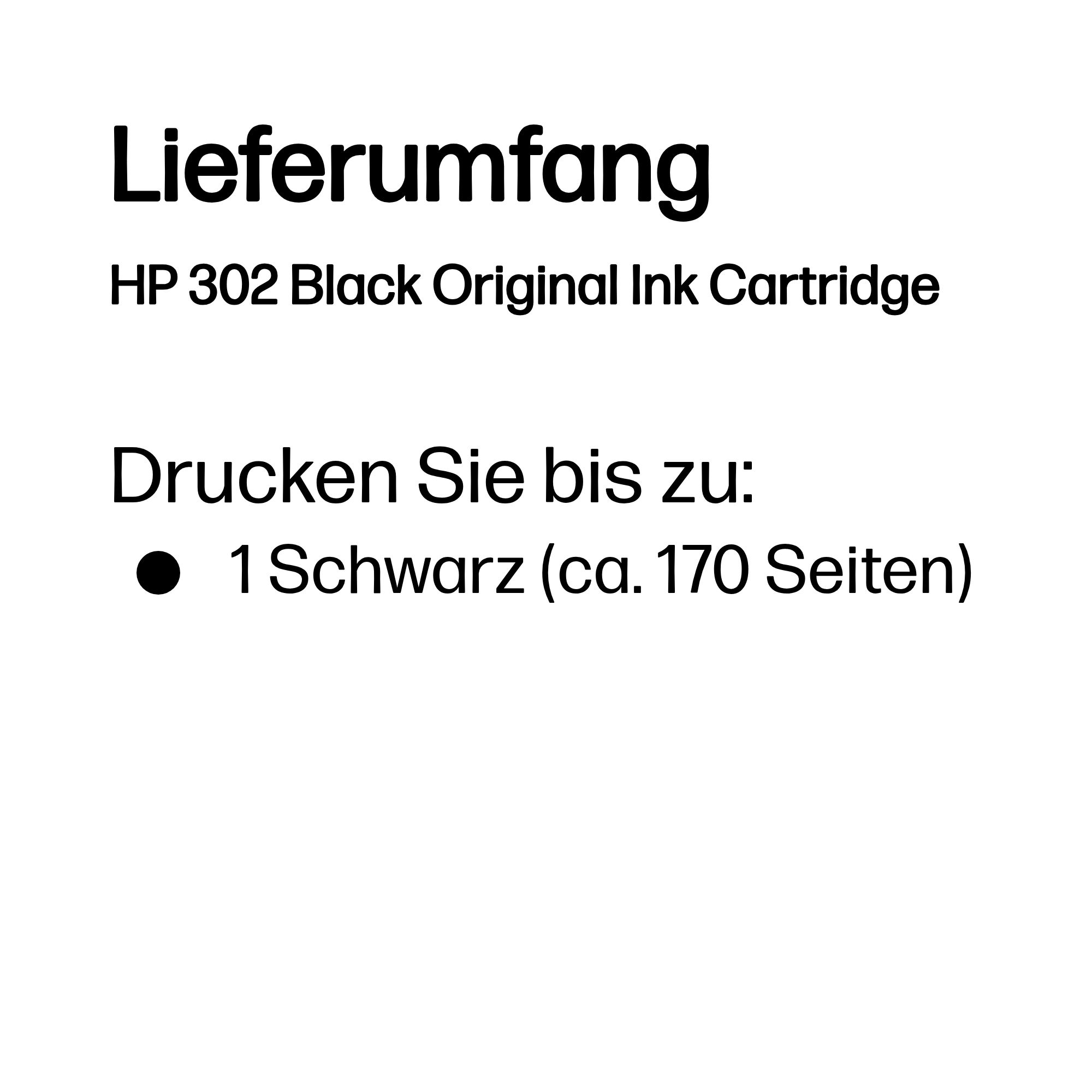 HP 302 Schwarz Tintenpatrone 3,5ml